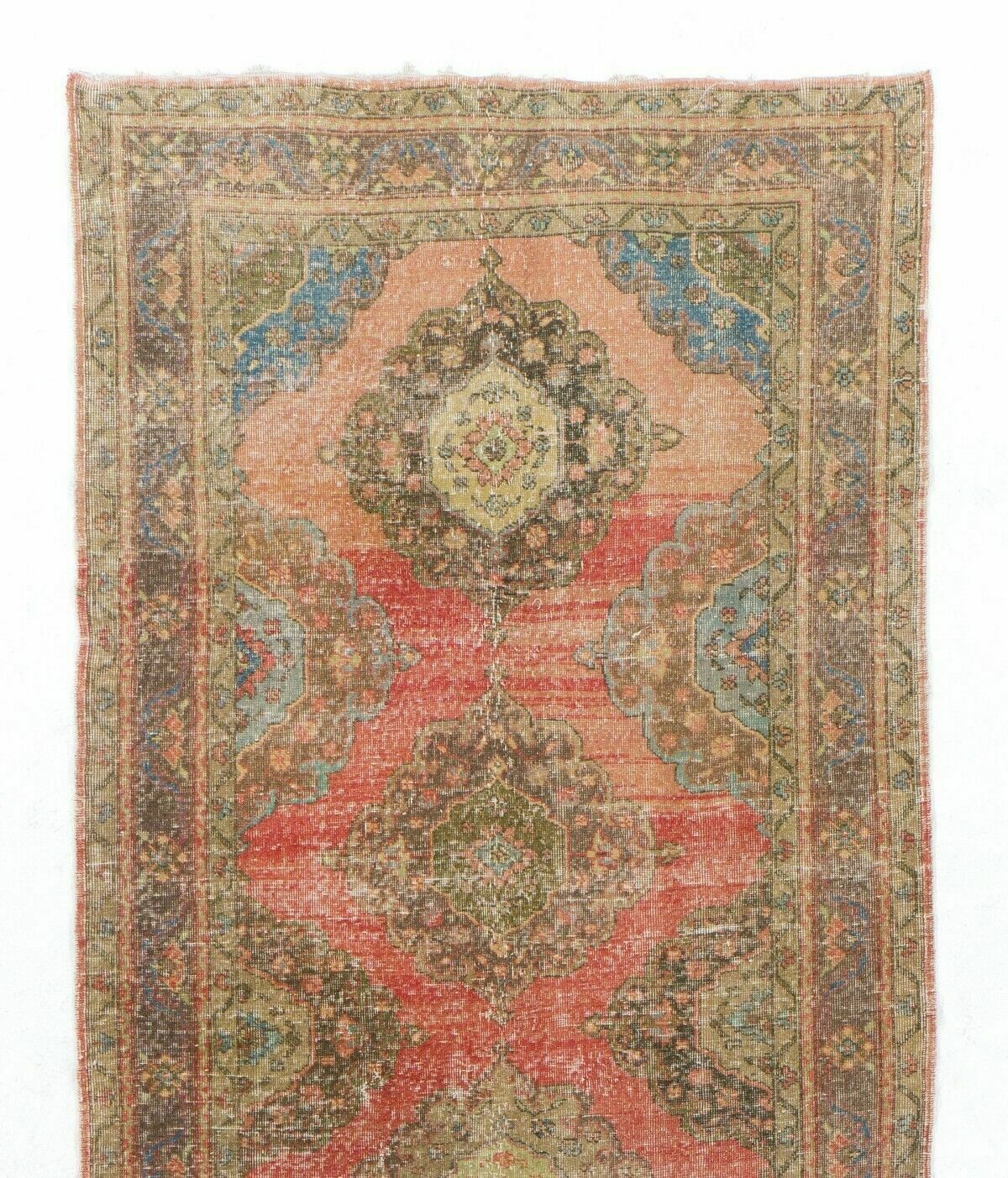 4.6x12.3 Ft Authentic One Of A Kind Vintage Turkish Runner Rug For Hallway Decor photo furniture