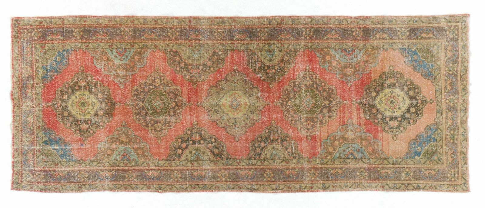 4.6x12.3 Ft Authentic One Of A Kind Vintage Turkish Runner Rug For Hallway Decor photo 549.0