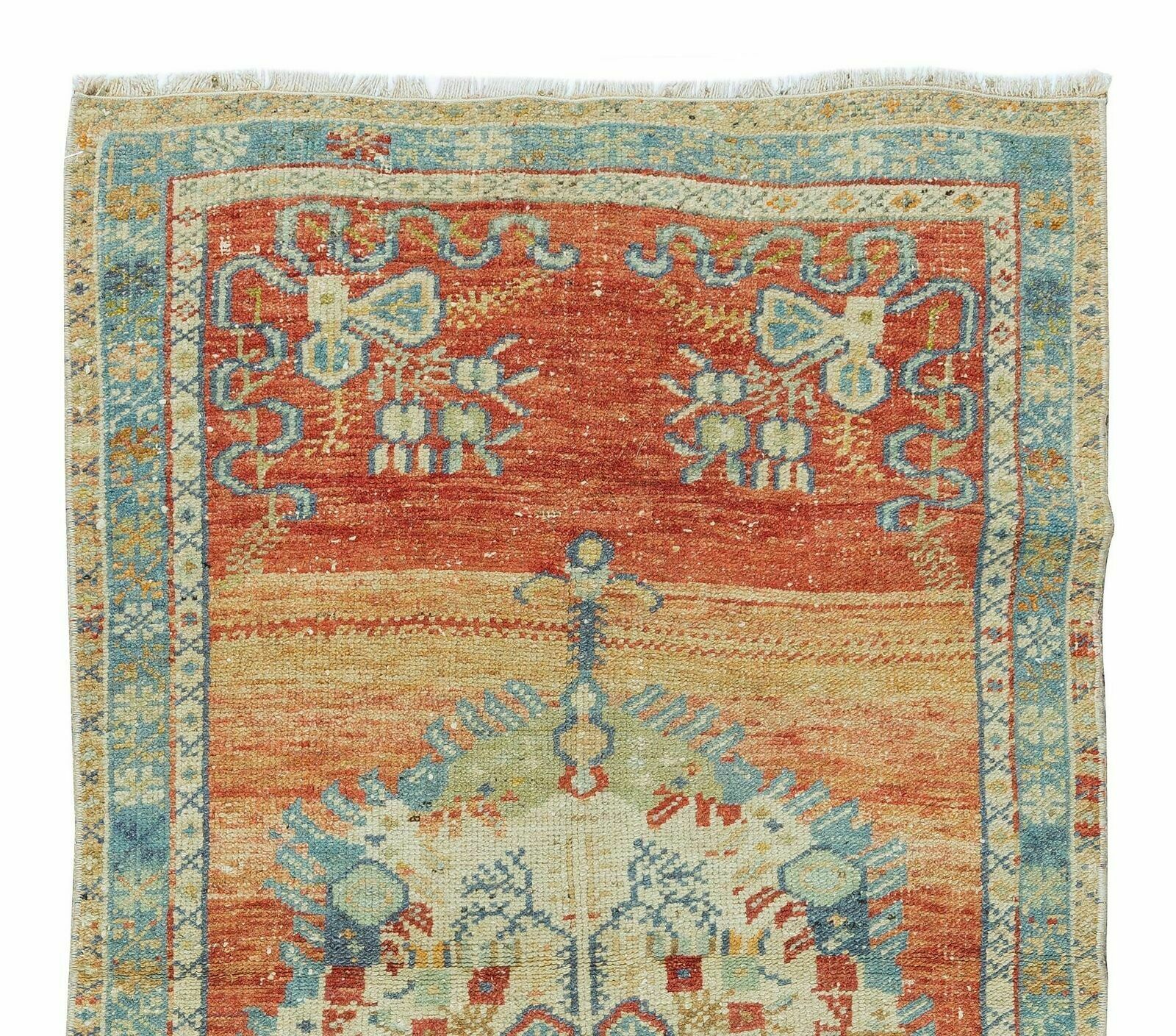 Tapis d'accent turc vintage noué à la main, 0,8 x 1,4 m, vers 1960 photo Textiles