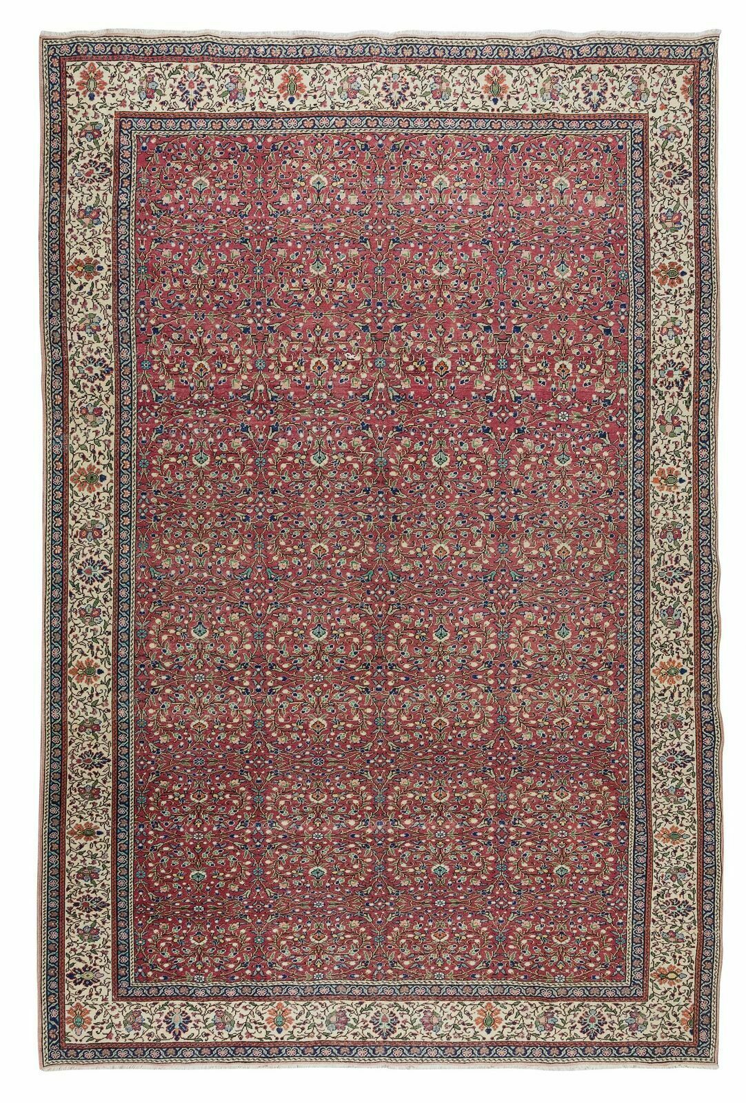 7.5x11 Ft One Of A Kind Traditional Turkish Floral Pattern Vintage Handmade Rug