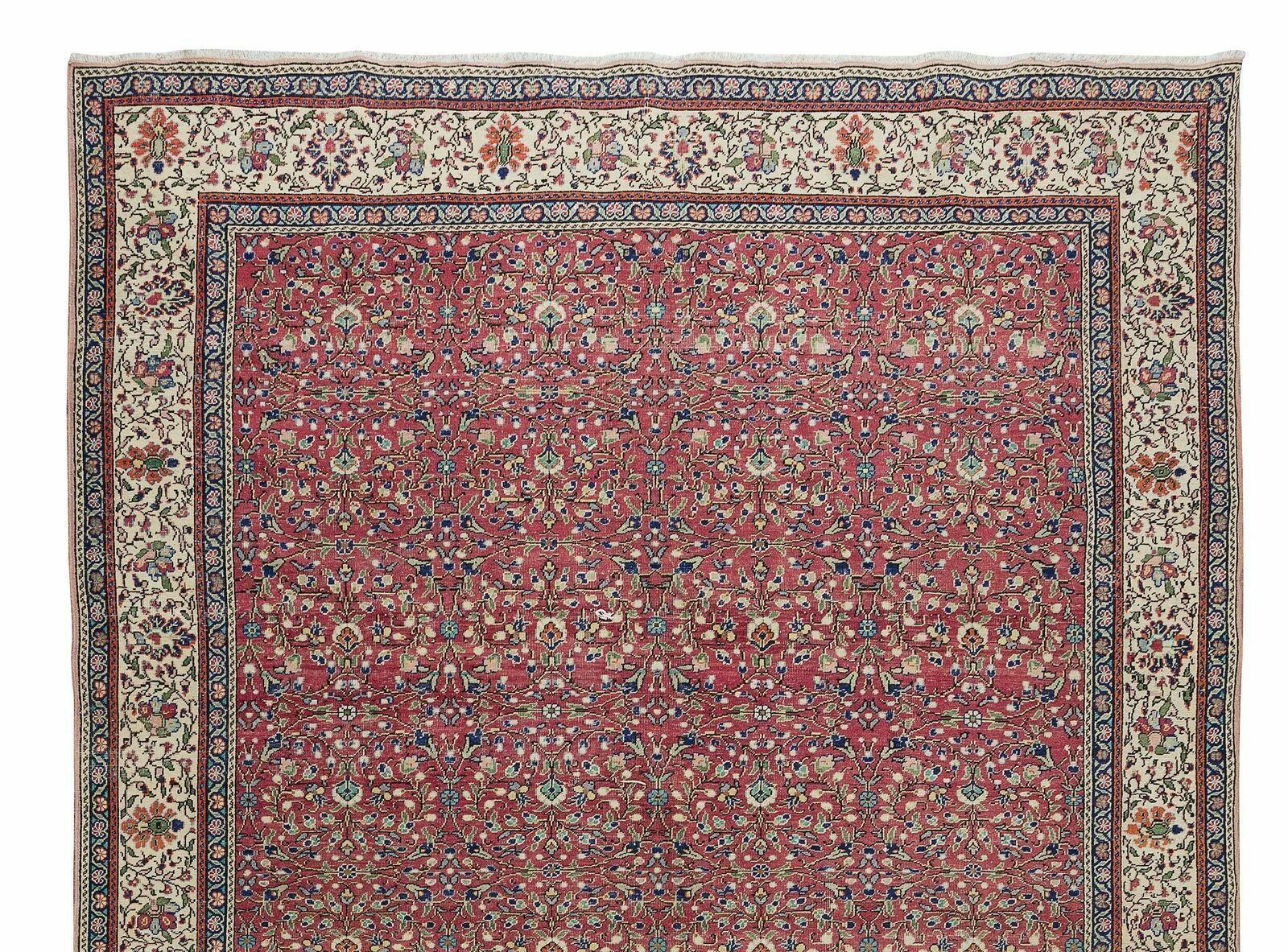 7.5x11 Ft One Of A Kind Traditional Turkish Floral Pattern Vintage Handmade Rug photo Textiles