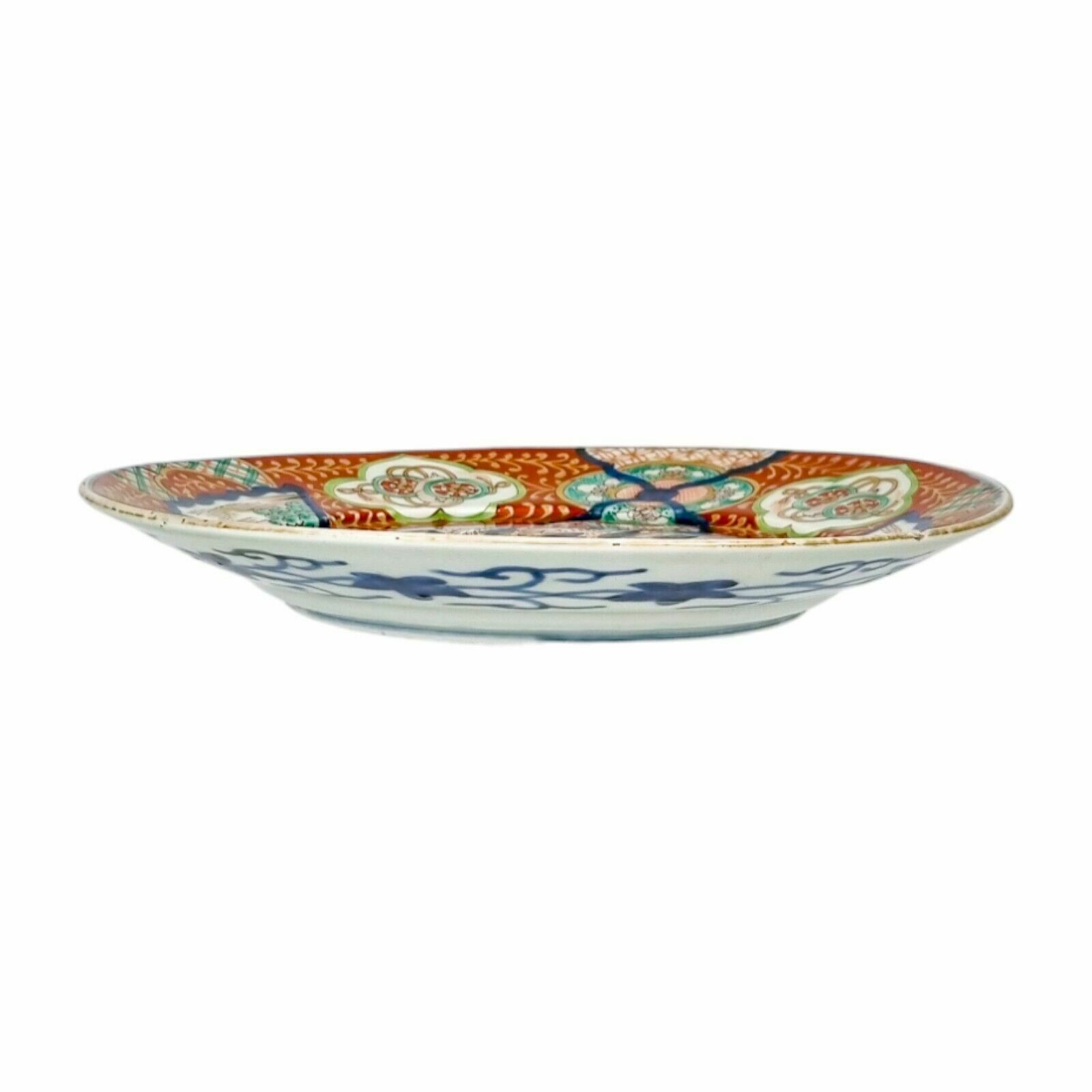 Antique Japanese Meiji Porcelain Arita Imari Charger Plate Painted With Flowers photo 150.0