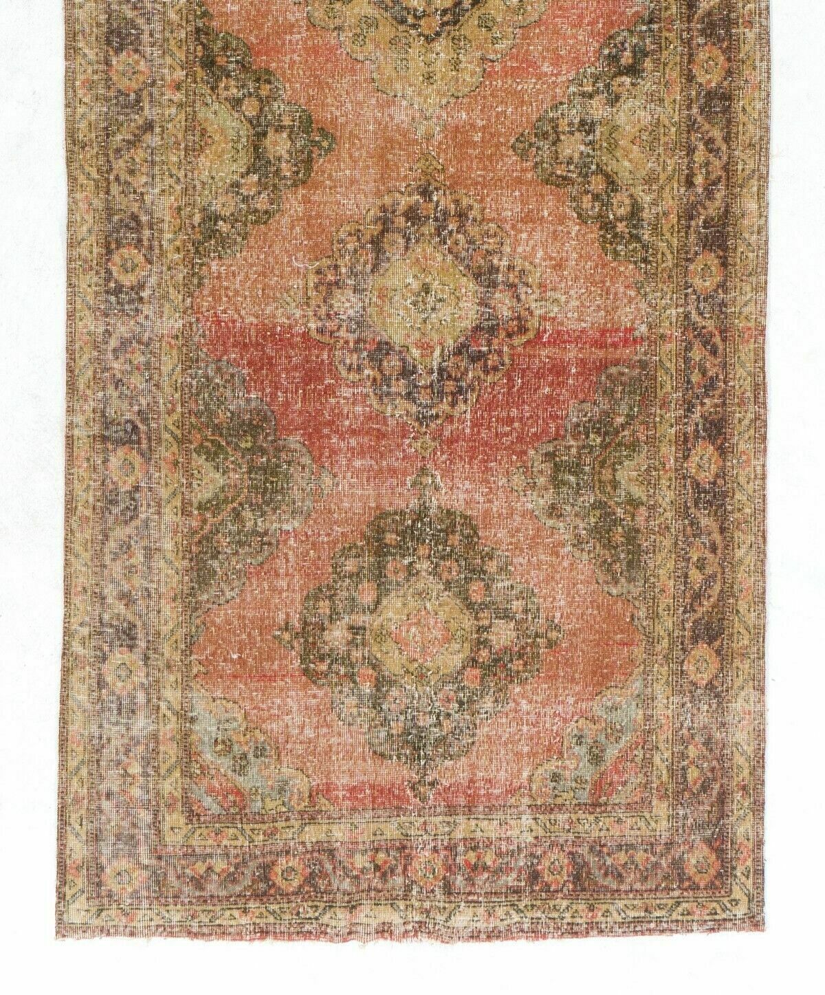4.7x12.3 Ft Handmade Vintage Turkish Village Runner Rug For Hallway photo for sale