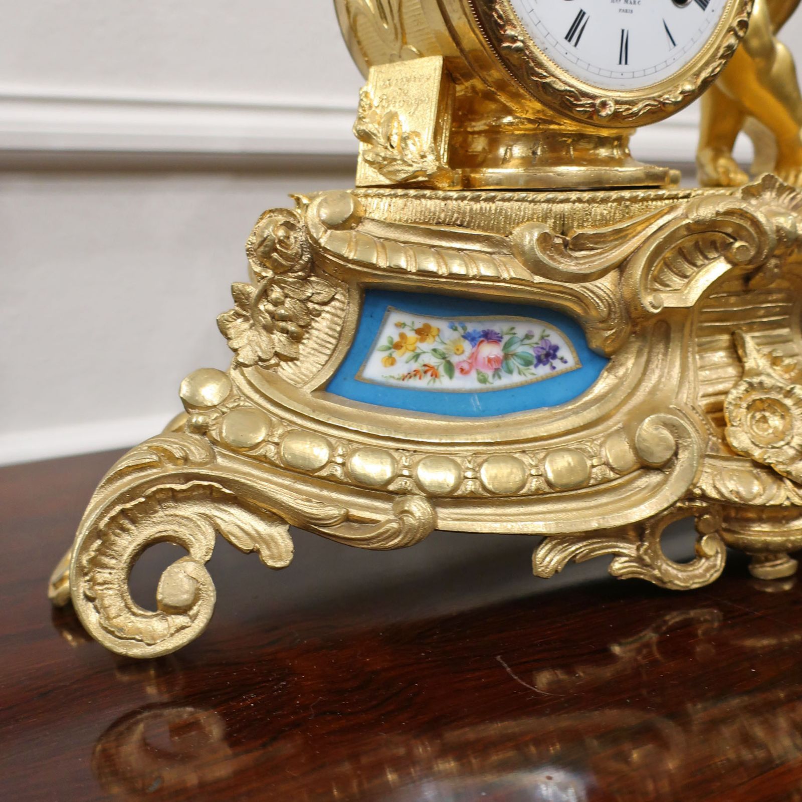 French Louis XVI Style Bronze Gilt Mantel Clock By Japy Freres photo vinterior