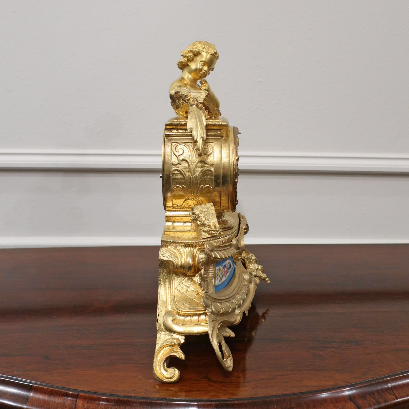 French Louis XVI Style Bronze Gilt Mantel Clock By Japy Freres photo vintage