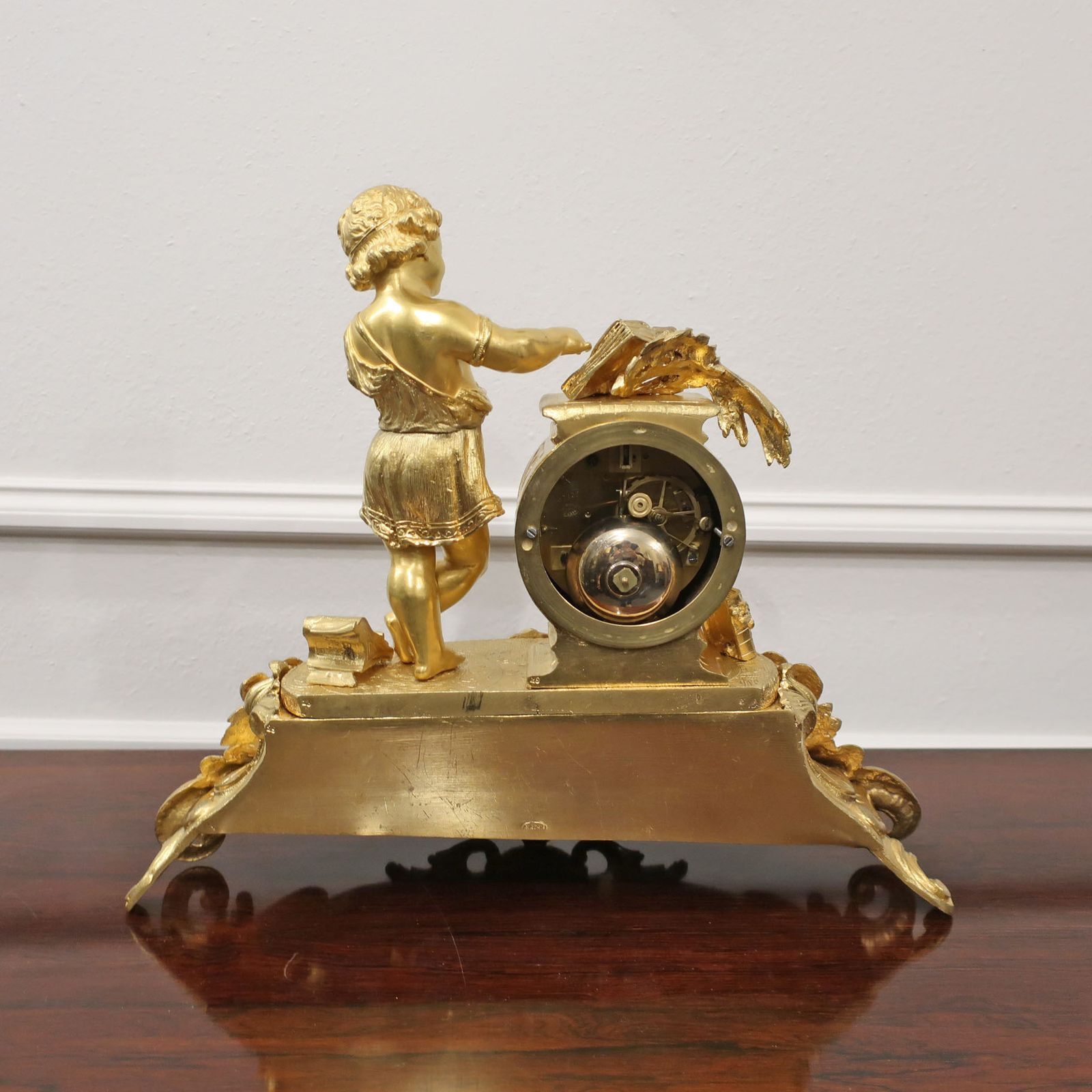 photo furniture French Louis XVI Style Bronze Gilt Mantel Clock By Japy Freres