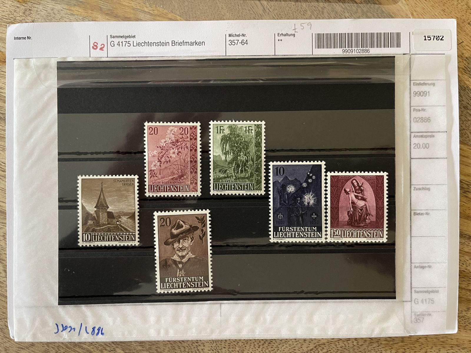 Set Of Liechtenstein Stamps All Mnh