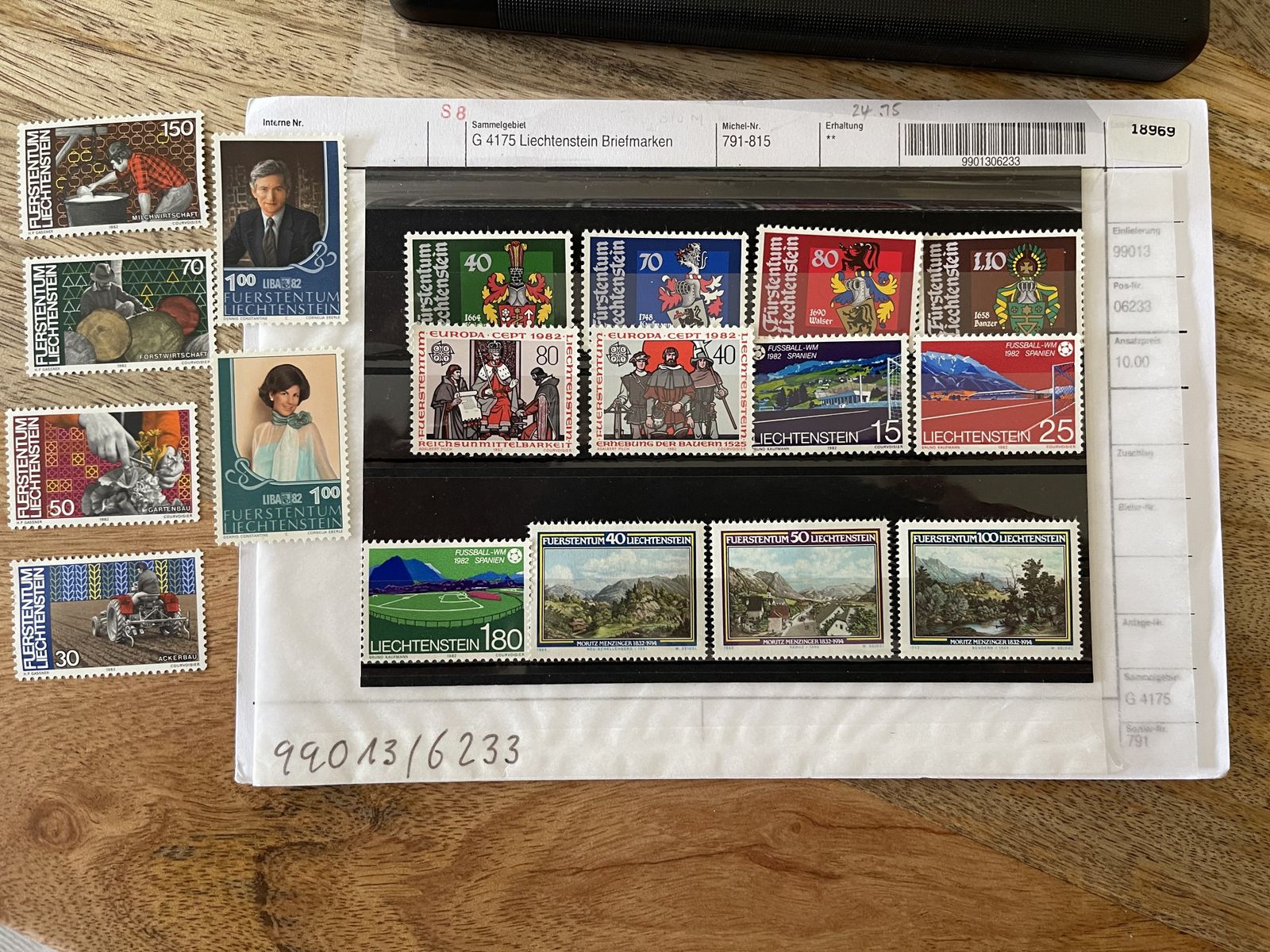 335.0 Set Of Liechtenstein Stamps All Mnh photo