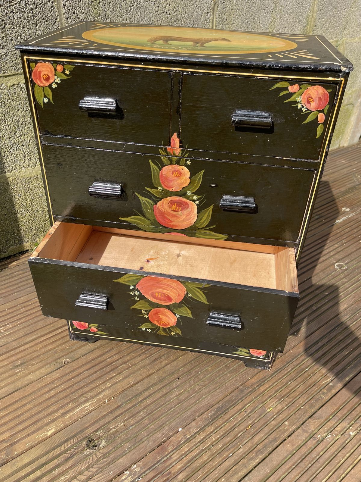 photo furniture Mid Century Small Bargeware/Canalware Chest Of Drawers