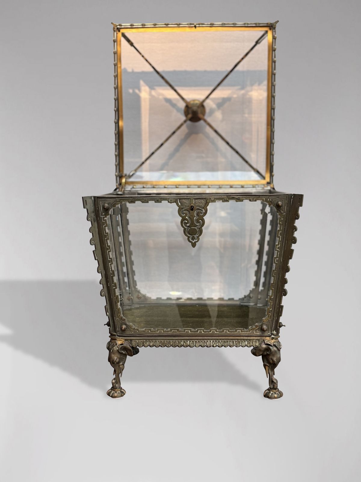 19th Century French Colonial Glass Cave à Liqueur Tantalus photo Home Decor