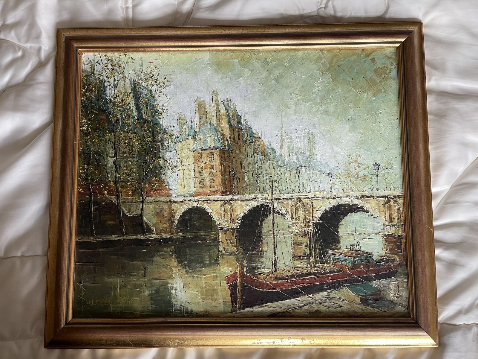 Oil Painting Of Parigi (Paris), France By Bernard Debergh(b1940)