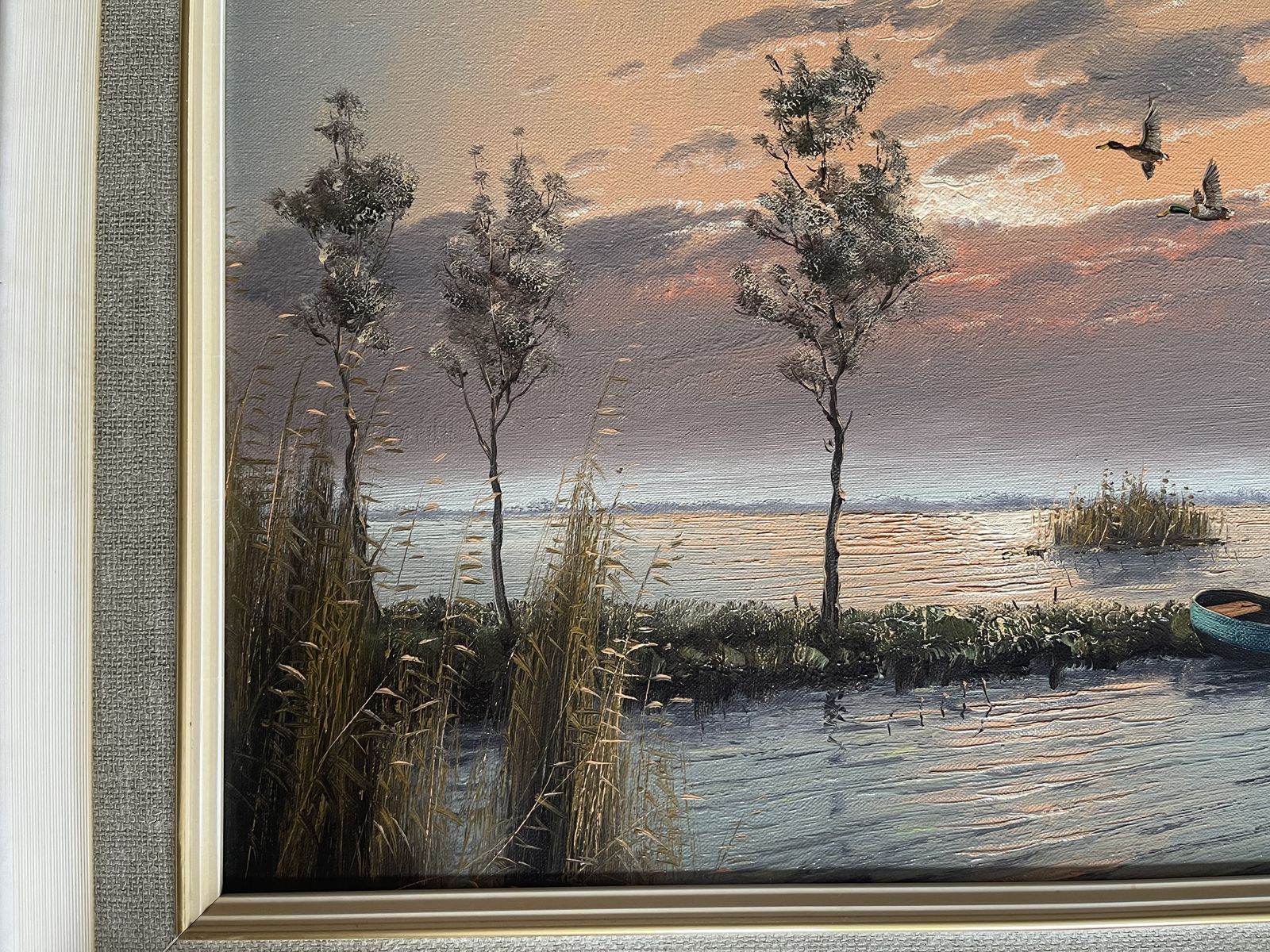 Lake At Akersloot Oil On Canas By Gerald Brouwer (B. 1938) photo for sale