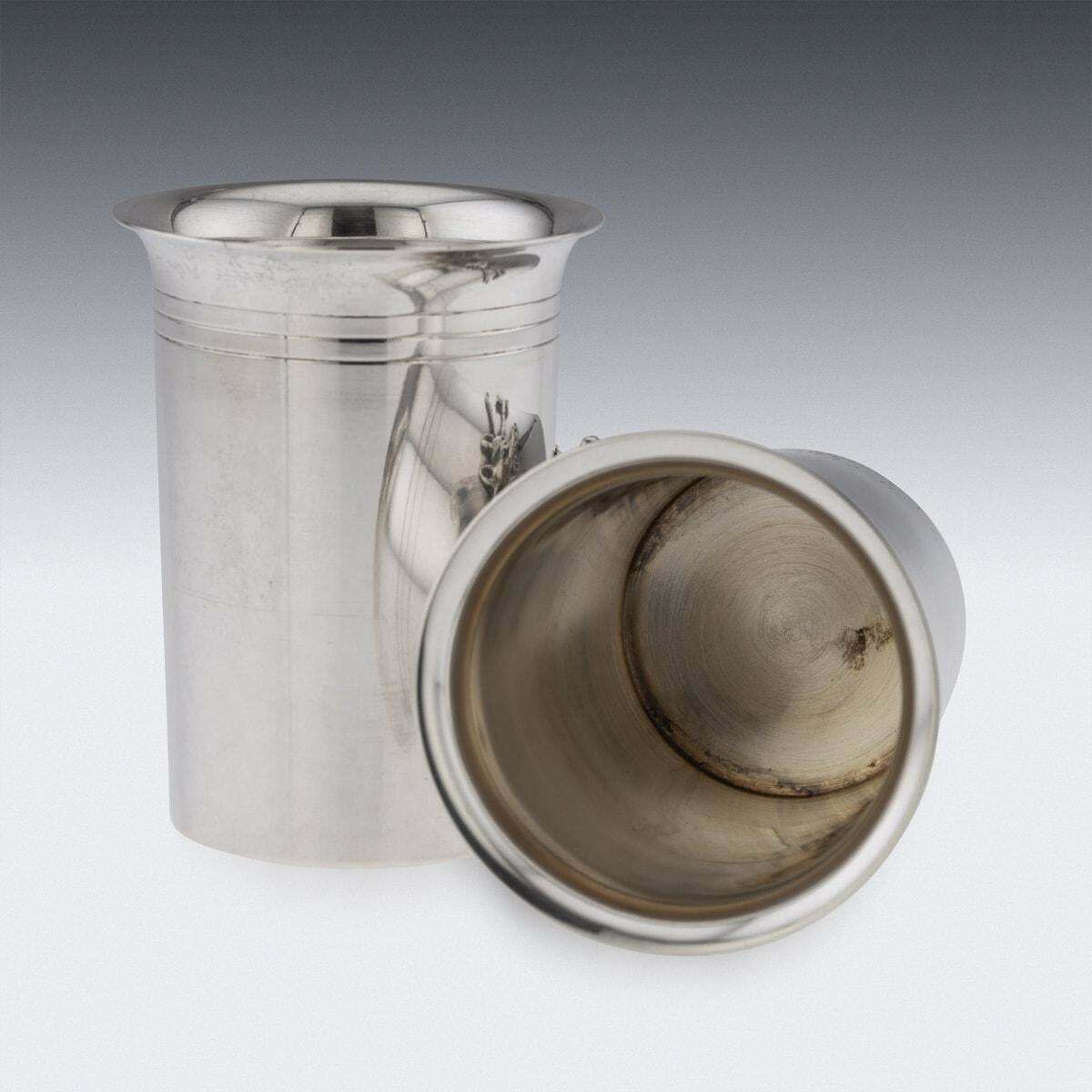 Vintage 20th Century Pair Of Italian Solid Silver Beakers By Gucci photo buy