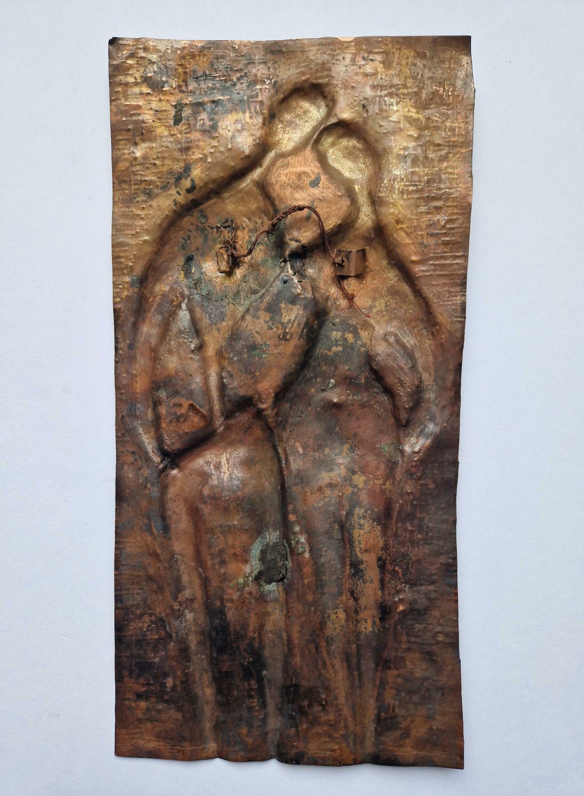 photo furniture Rare Midcentury Brass Wall Sculpture Lovers, 1970s