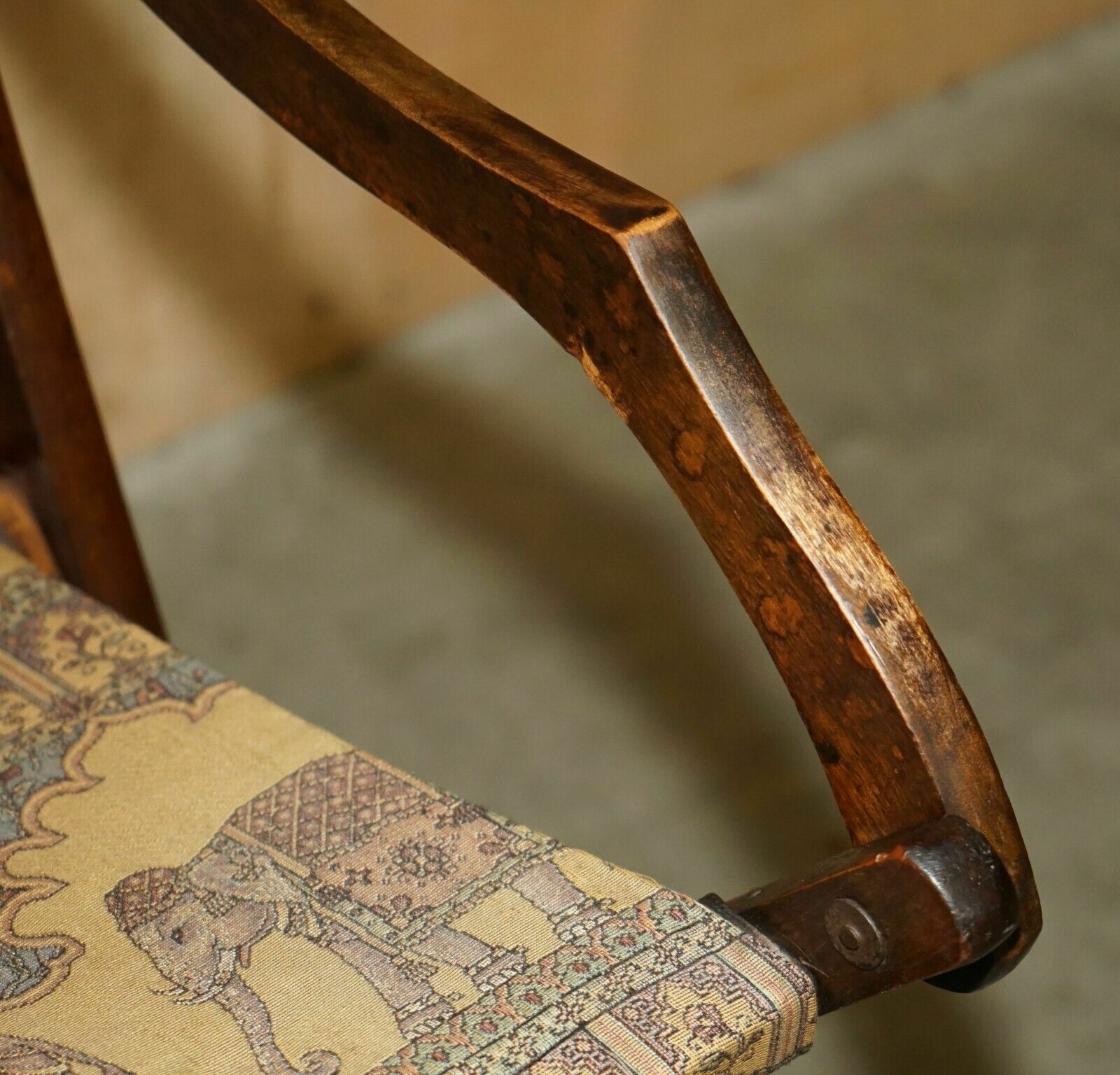 photo furniture Antique Cir 1890 Anglo Indian Elephant Colonial Folding Military Campaign Chair