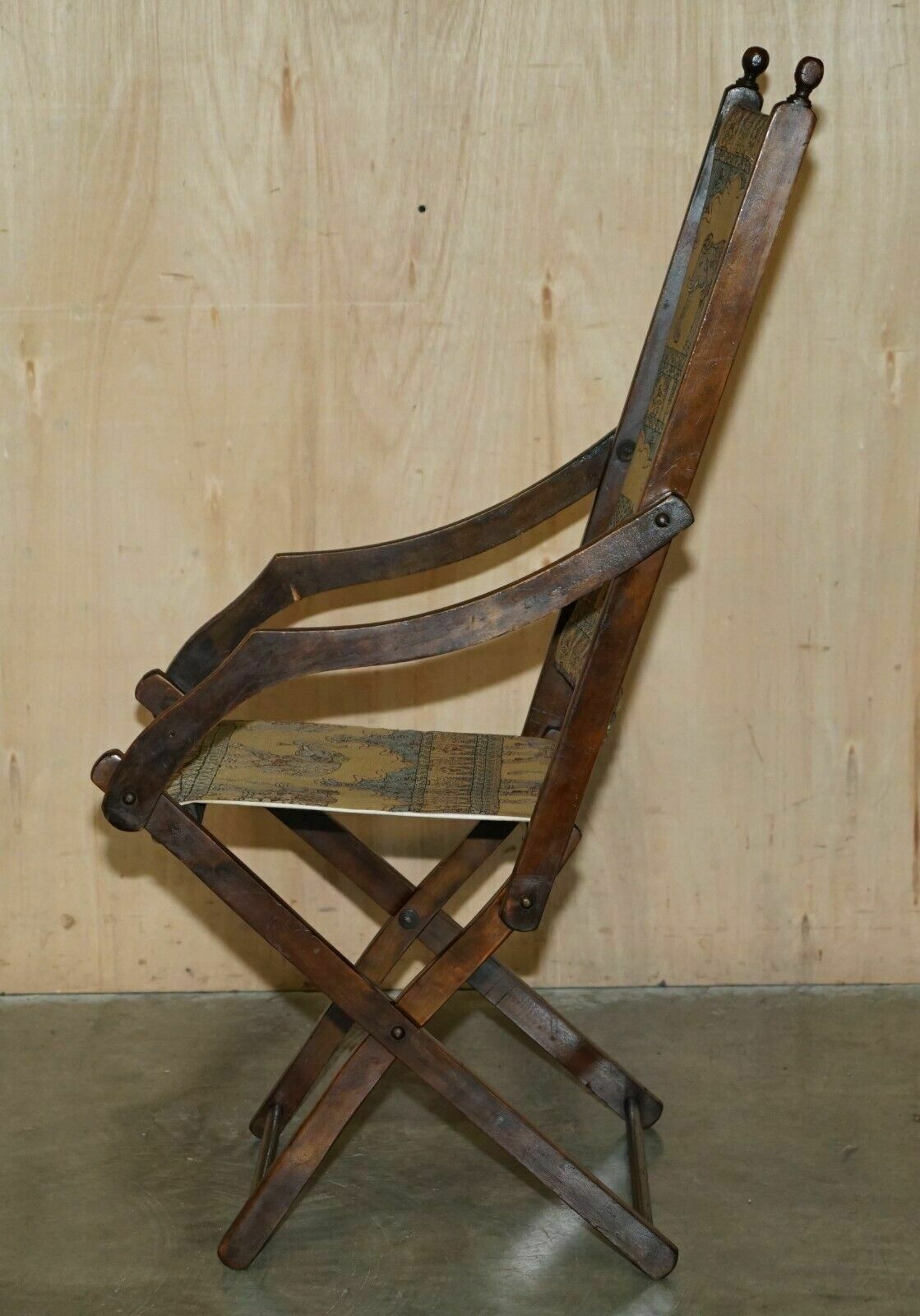 photo vinterior Antique Cir 1890 Anglo Indian Elephant Colonial Folding Military Campaign Chair