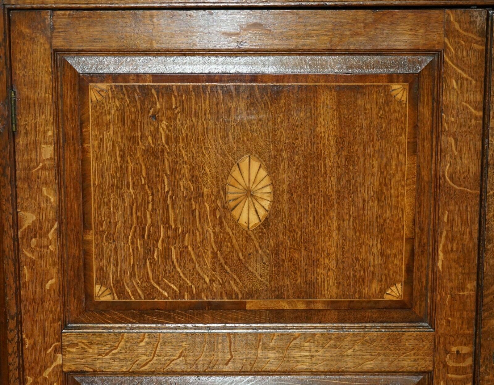 Exquisite Antique 1800 Sheraton Inlaid Housekeepers Cupboard Wardrobe Drawers photo Furniture