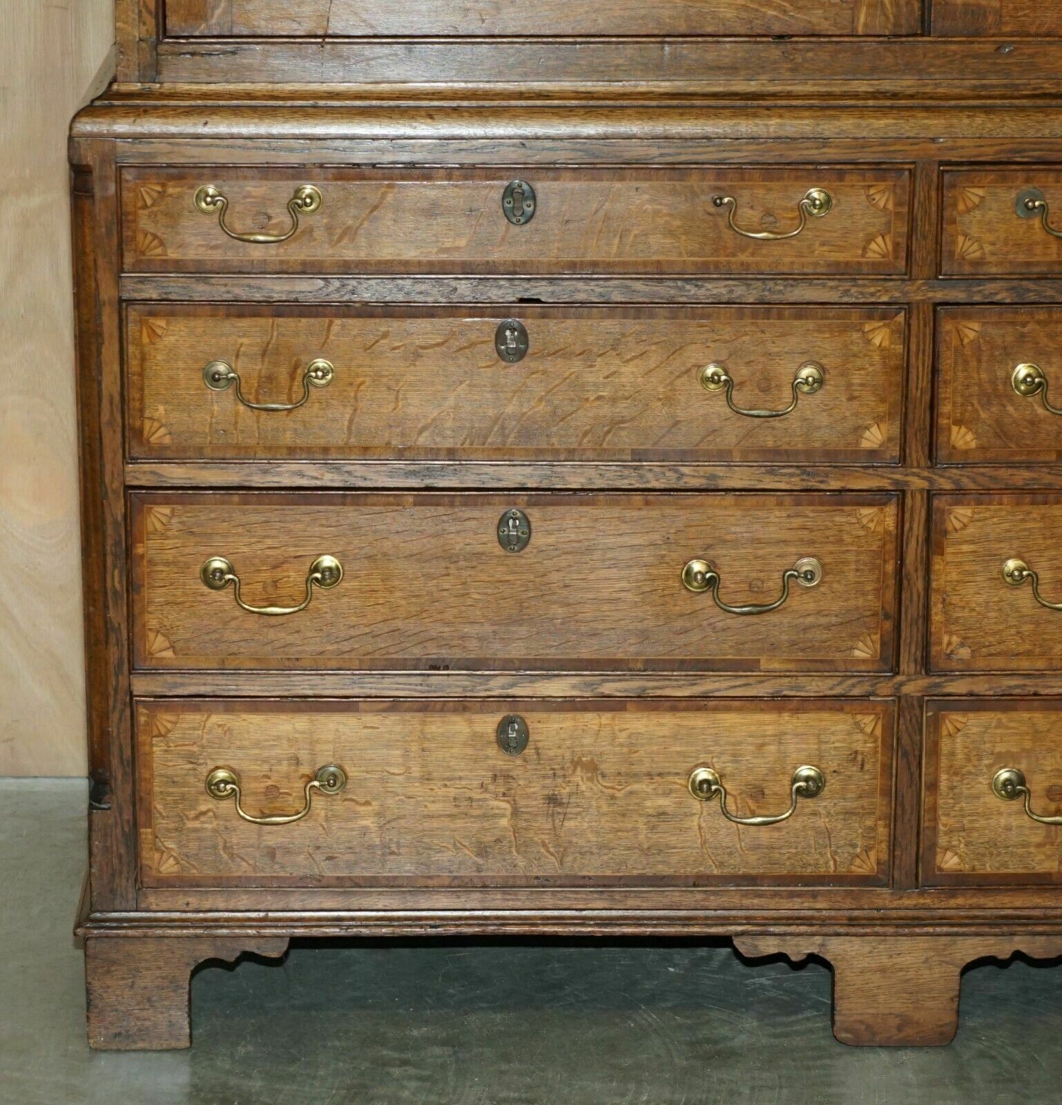photo for sale Exquisite Antique 1800 Sheraton Inlaid Housekeepers Cupboard Wardrobe Drawers