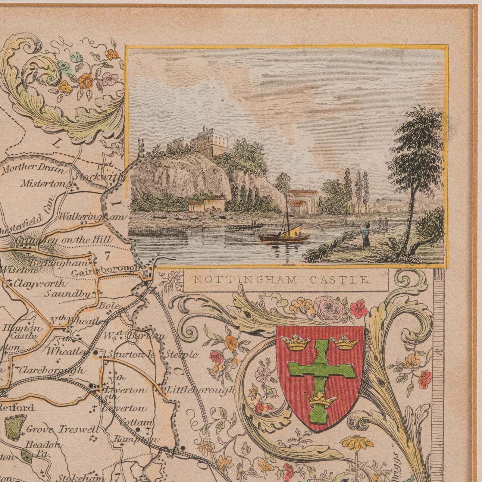 photo furniture Antique Nottinghamshire Map, English, Framed, Cartographic Interest, Victorian