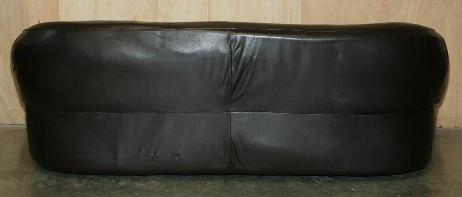 photo for sale Vintage 1960's Mid Century Modern Danish Brown Leather Sofa & Armchair Suite