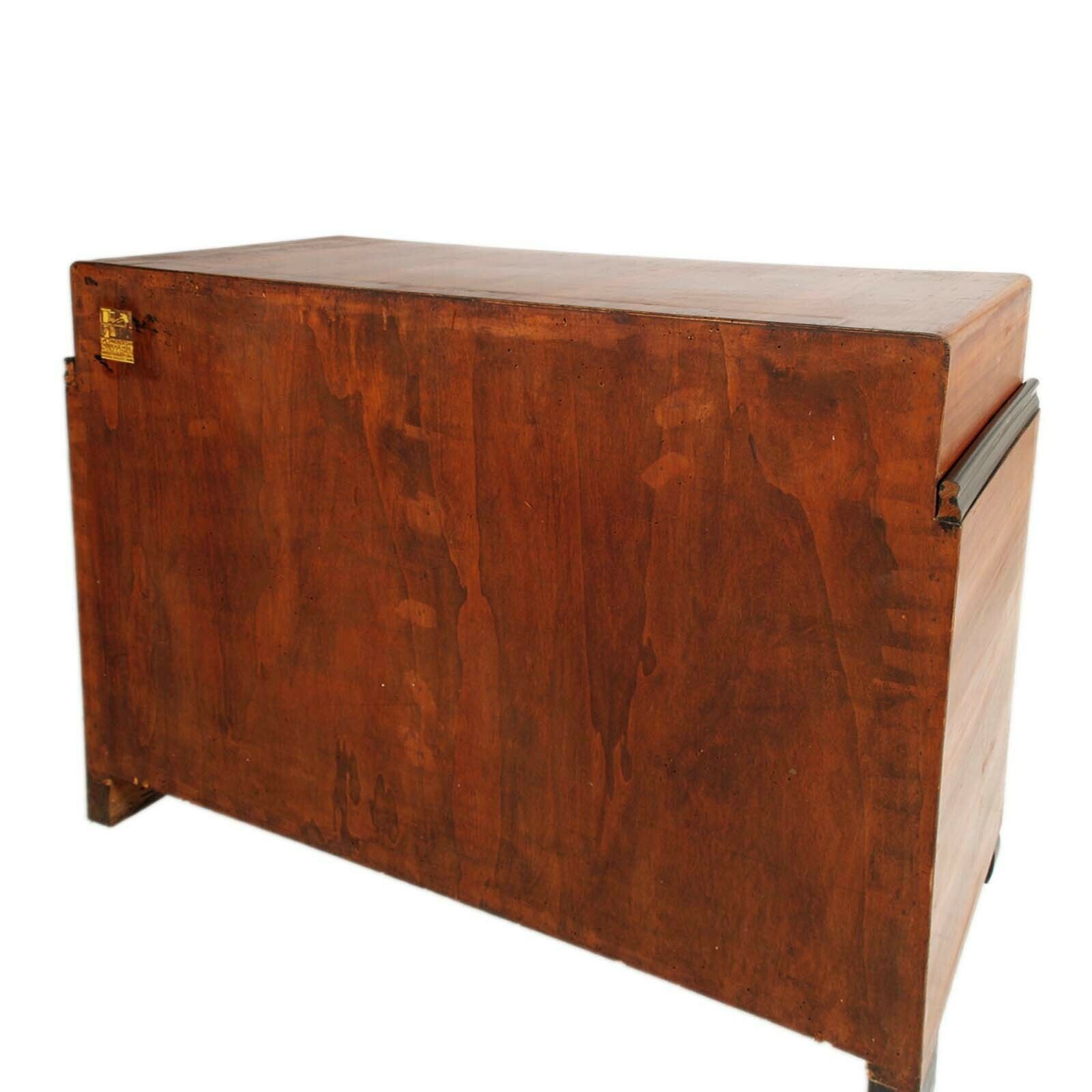 Art Deco Commode & Mirror In Walnut By Atelier Varedo, Gino Maggioni Attributed. photo buy