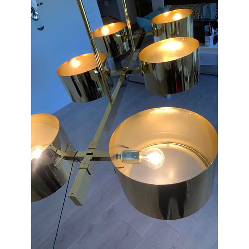 photo furniture Italian Sputnik Chandelier Metal Gold Stilnovo Lelli Style