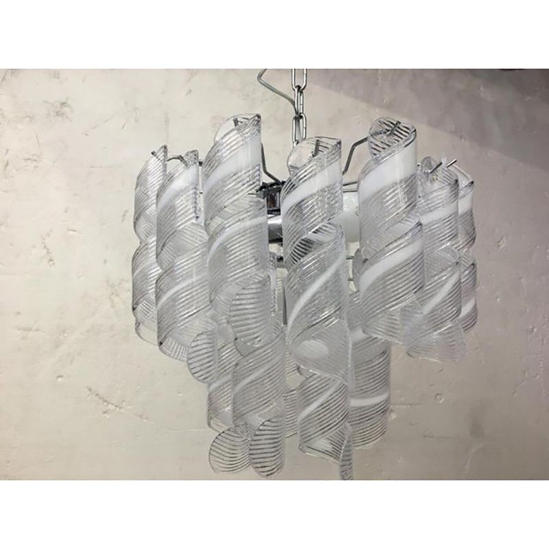 Murano Glass Chandelier "Virgola" Made In Italy Venini Style photo for sale