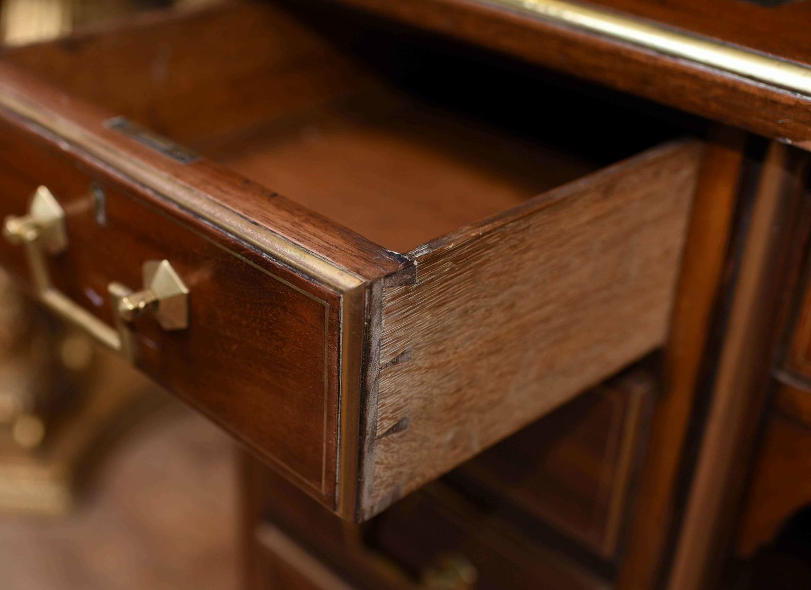 French Desks = Antique Empire Knee Hole Bureau Desk 1890 photo 2650.0