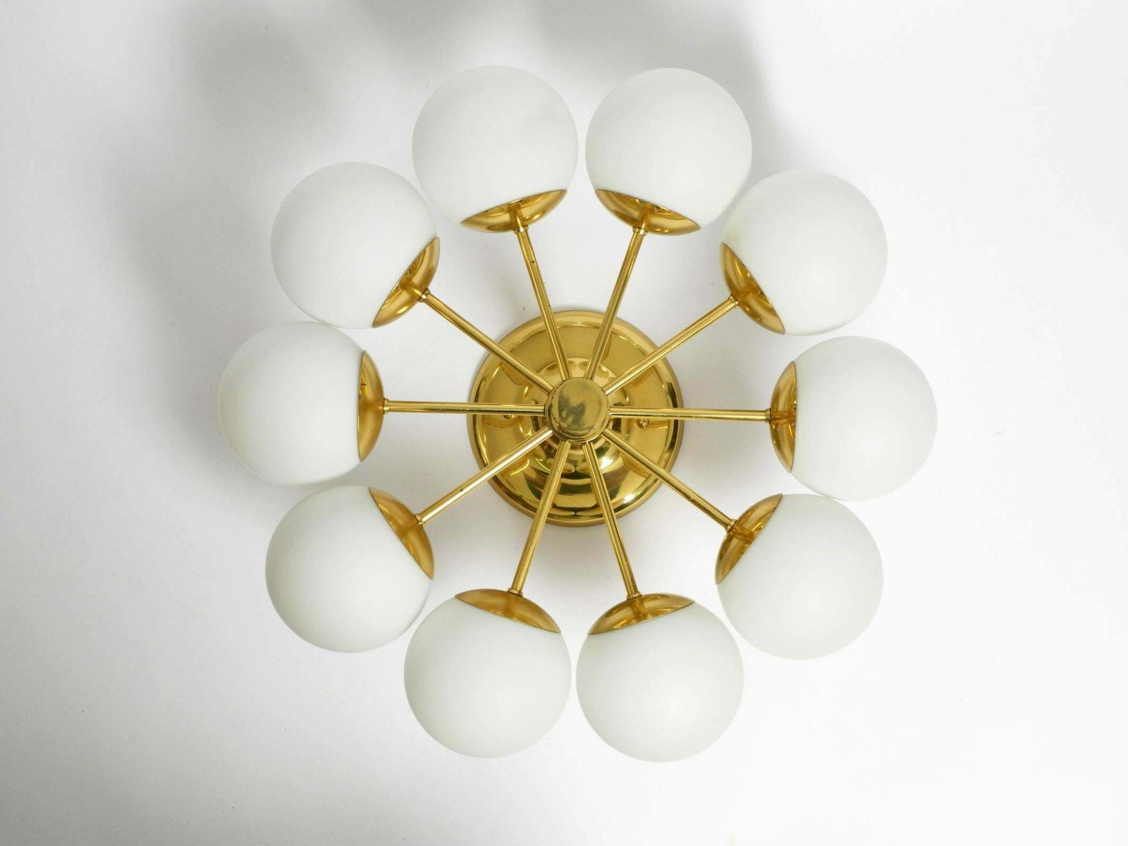1960s Space Age Brass Ceiling Lamp With 10 Glass Balls By Kaiser Leuchten photo furniture