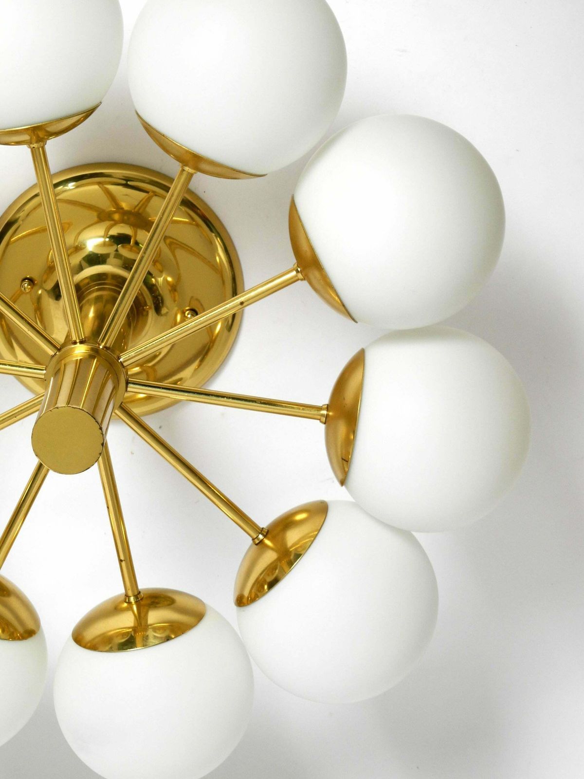 1960s Space Age Brass Ceiling Lamp With 10 Glass Balls By Kaiser Leuchten photo vinterior