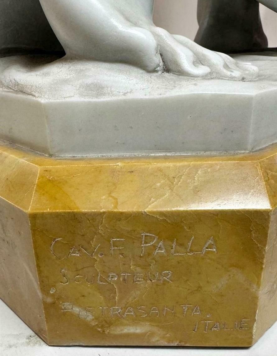 Cav. F. Palla, Marble Sculpture "Vénus Accroupie", Italy, 19th photo furniture