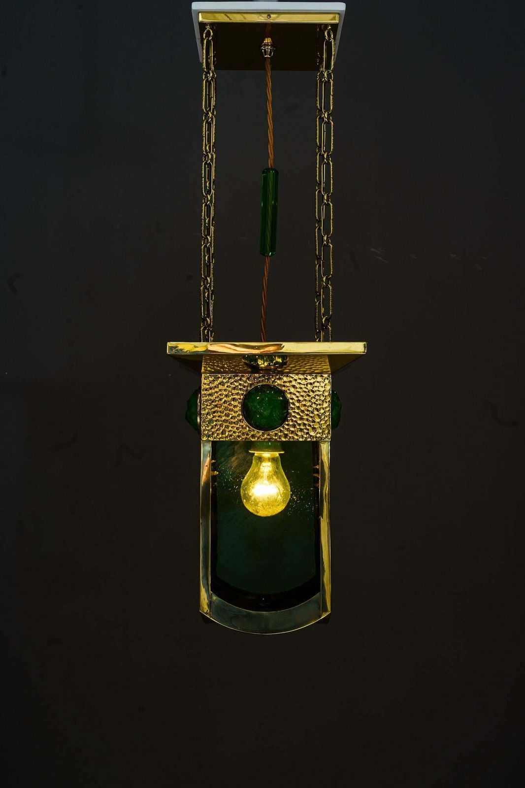 Art Deco Pendant With Original Antique Glasses And Original Old Opaline Stones photo vintage