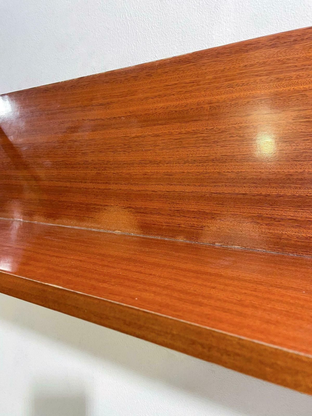 Mid Century Wood, Leather And Brass Shelve, Italy, 1960s   2 Available photo vinterior