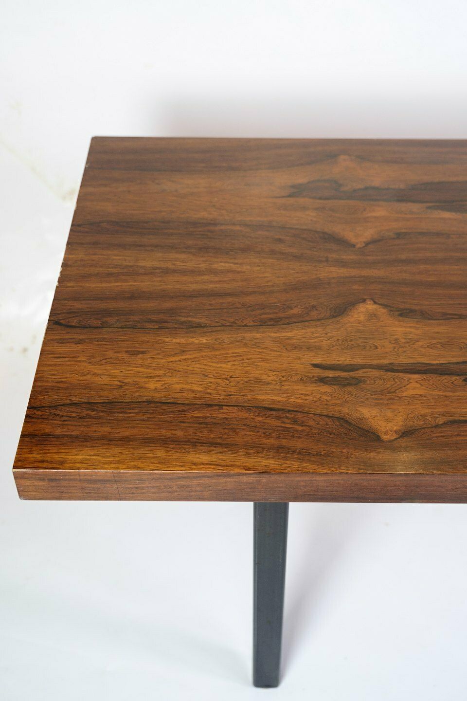 Coffee Table  In Rosewood With Black Lacquered Metal Frame  From 1960s photo furniture