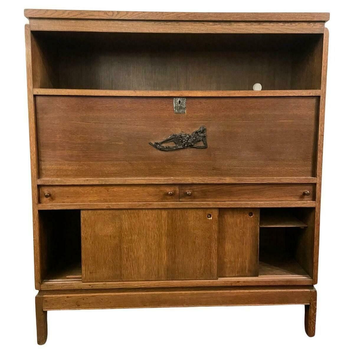 photo furniture Mid Century Modern Wooden Secretary By Emiel Veranneman, 1950s
