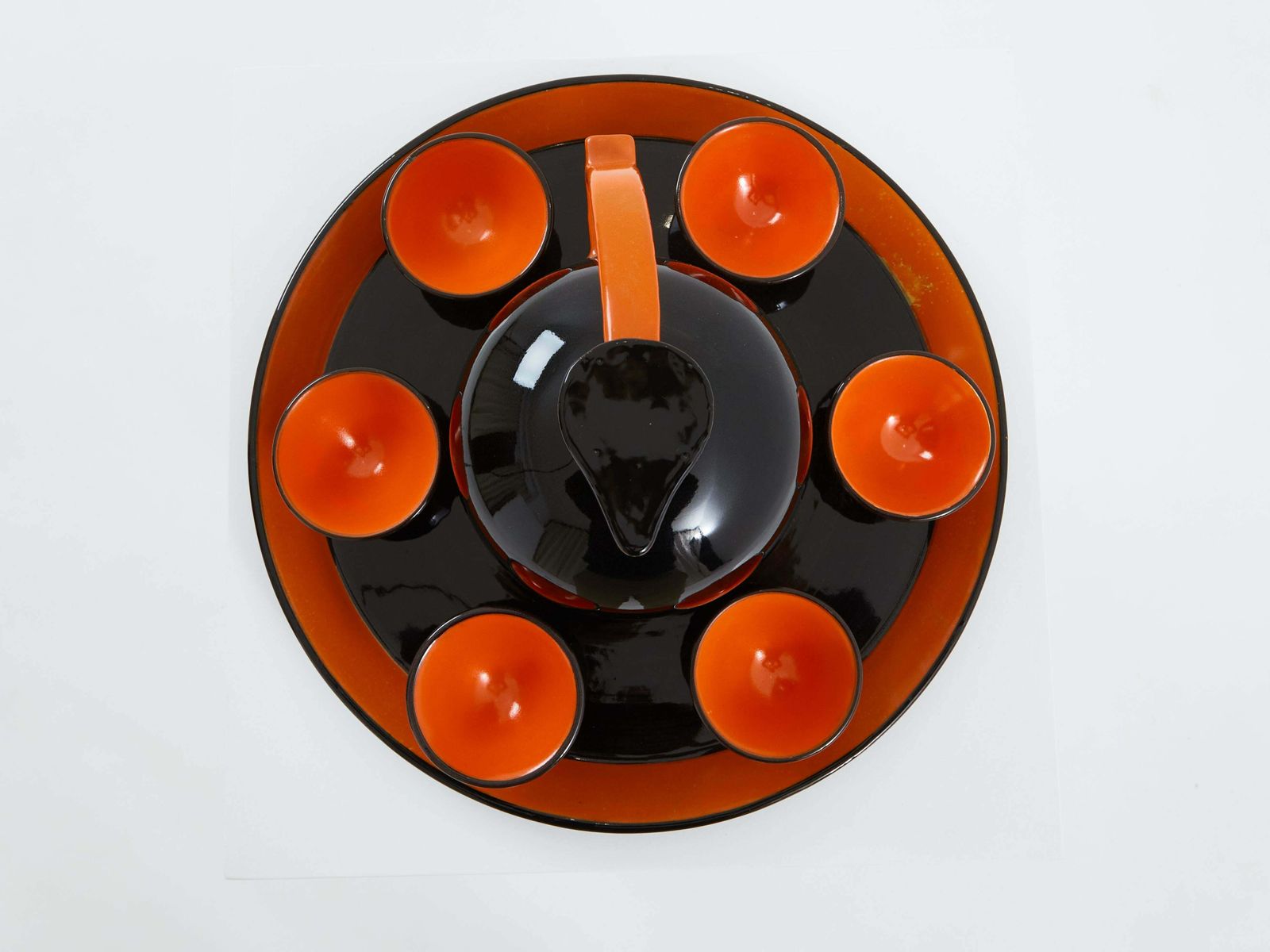 Service à liqueur en céramique Dante Baldelli pour Rometti Umbertide, 1930 photo furniture