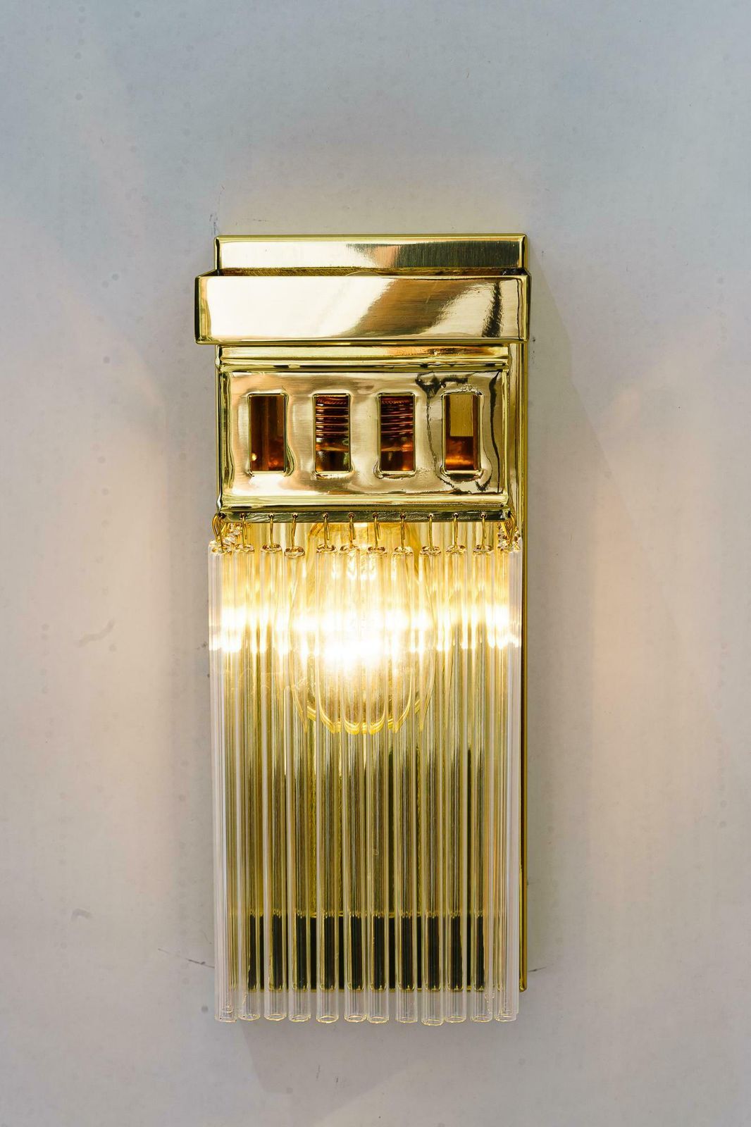 Reproduction Of A Art Deco Wall Lamp With Glass Sticks photo buy