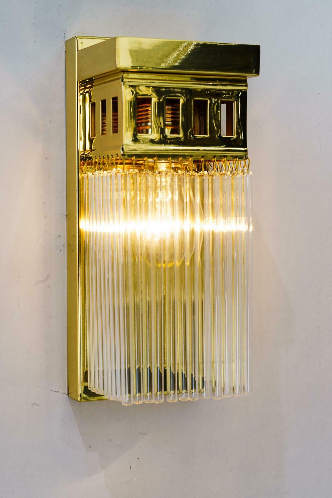 photo for sale Reproduction Of A Art Deco Wall Lamp With Glass Sticks