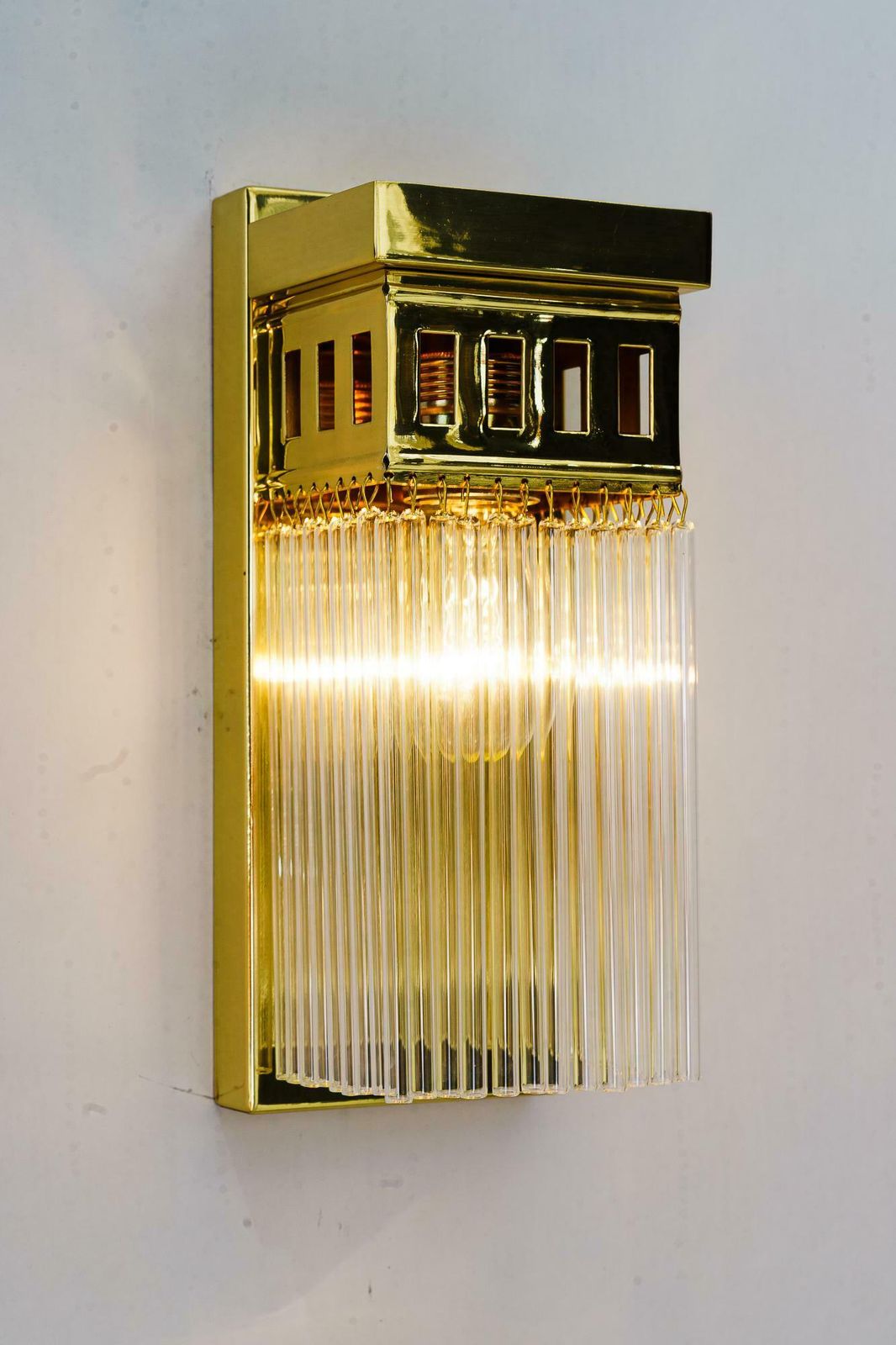 photo buy Reproduction Of A Art Deco Wall Lamp With Glass Sticks