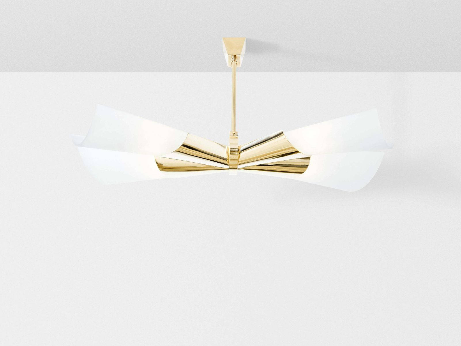 Lustre en laiton et verre opalin Max Ingrand pour Fontana Arte, 1955 photo buy