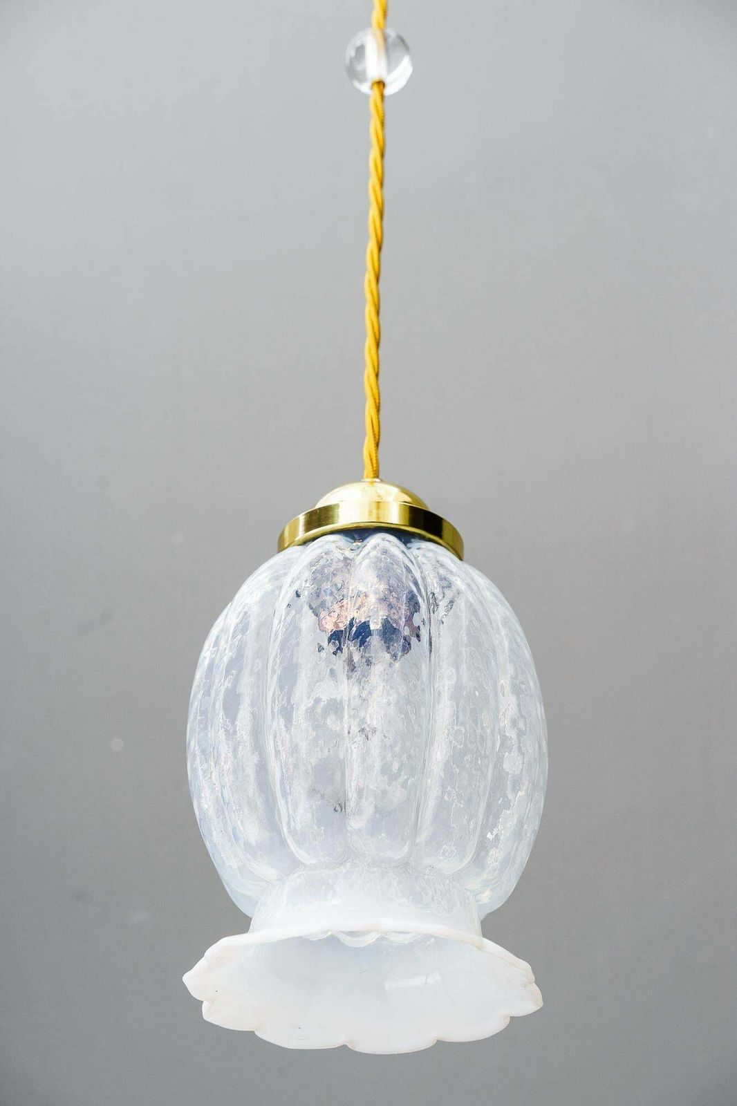 Art Deco Pendant With Opaline Glass Shade Vienna Around 1920s photo for sale
