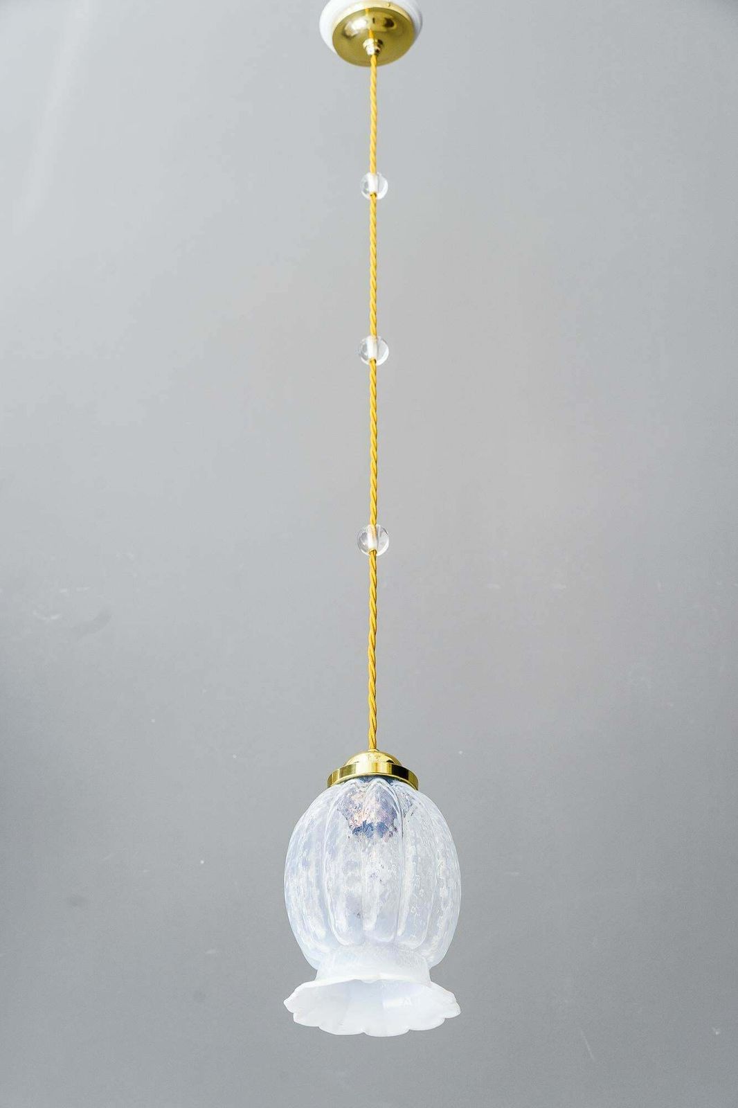 Art Deco Pendant With Opaline Glass Shade Vienna Around 1920s photo Lighting