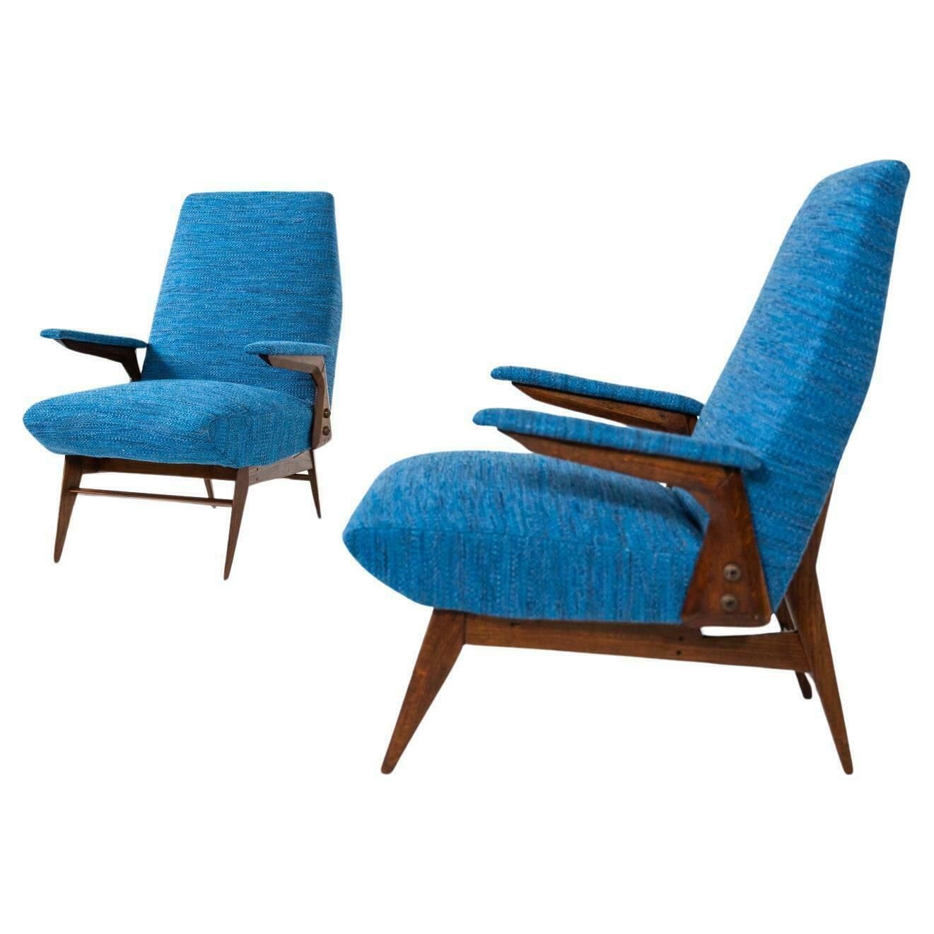 Mid Century Modern Pair Of Armchairs By Vittorio Dassi, Italy, 1960s