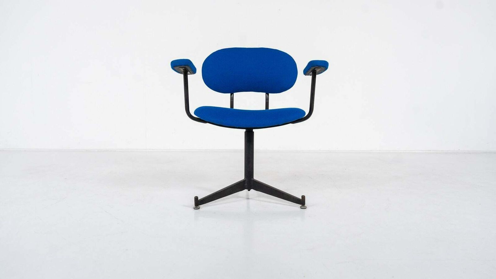 Mid Century Modern Bleu Swivel Desk Chair photo furniture