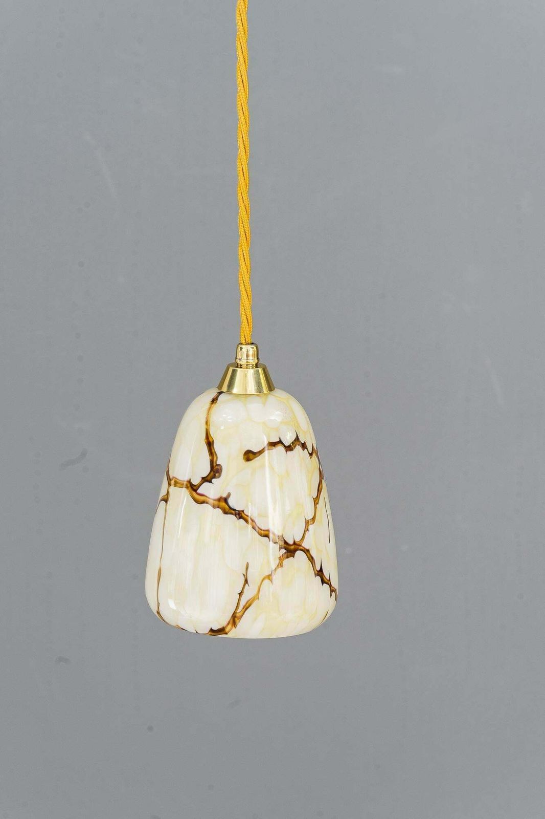 2 Art Deco Pendants Vienna Around 1930s With Original Glass Shades photo for sale