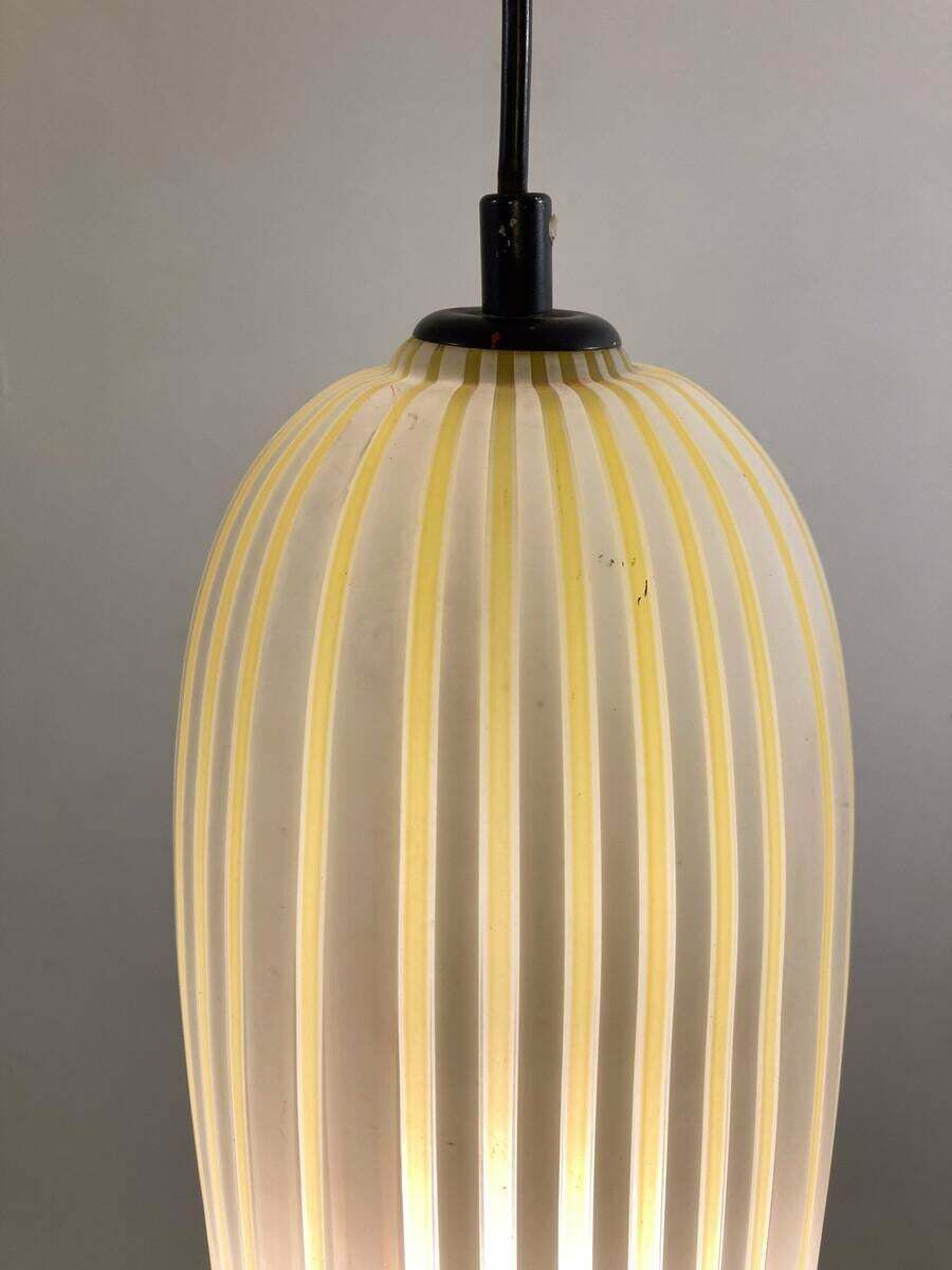 Mid Century Modern Yellow Glass Suspension, Italy, 1960s photo for sale