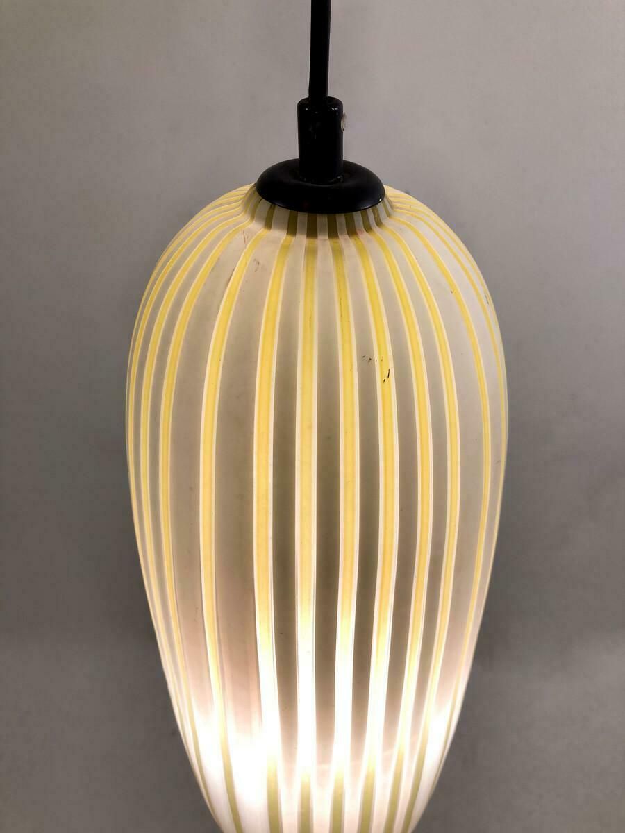 Mid Century Modern Yellow Glass Suspension, Italy, 1960s photo Lighting