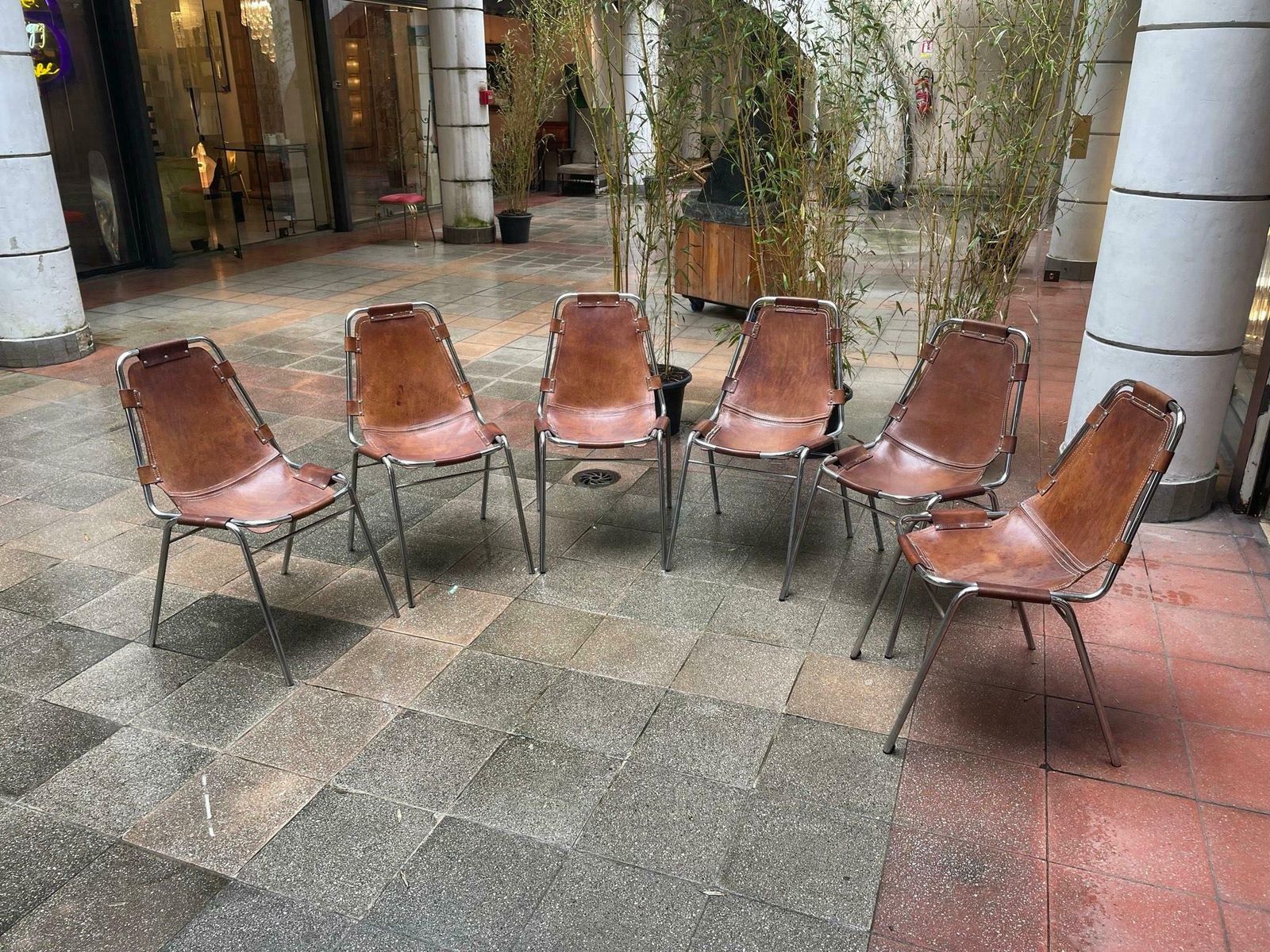 Charlotte Perriand, Set Of 6 Chairs Les Arcs, Circa 1960 photo buy