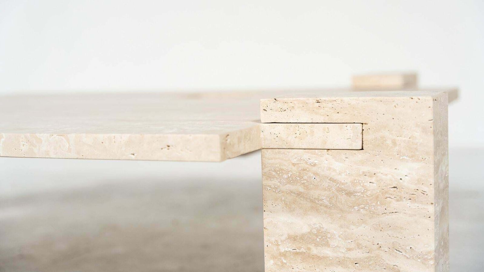 Contemporary Travertine Coffee Table, Italy photo for sale