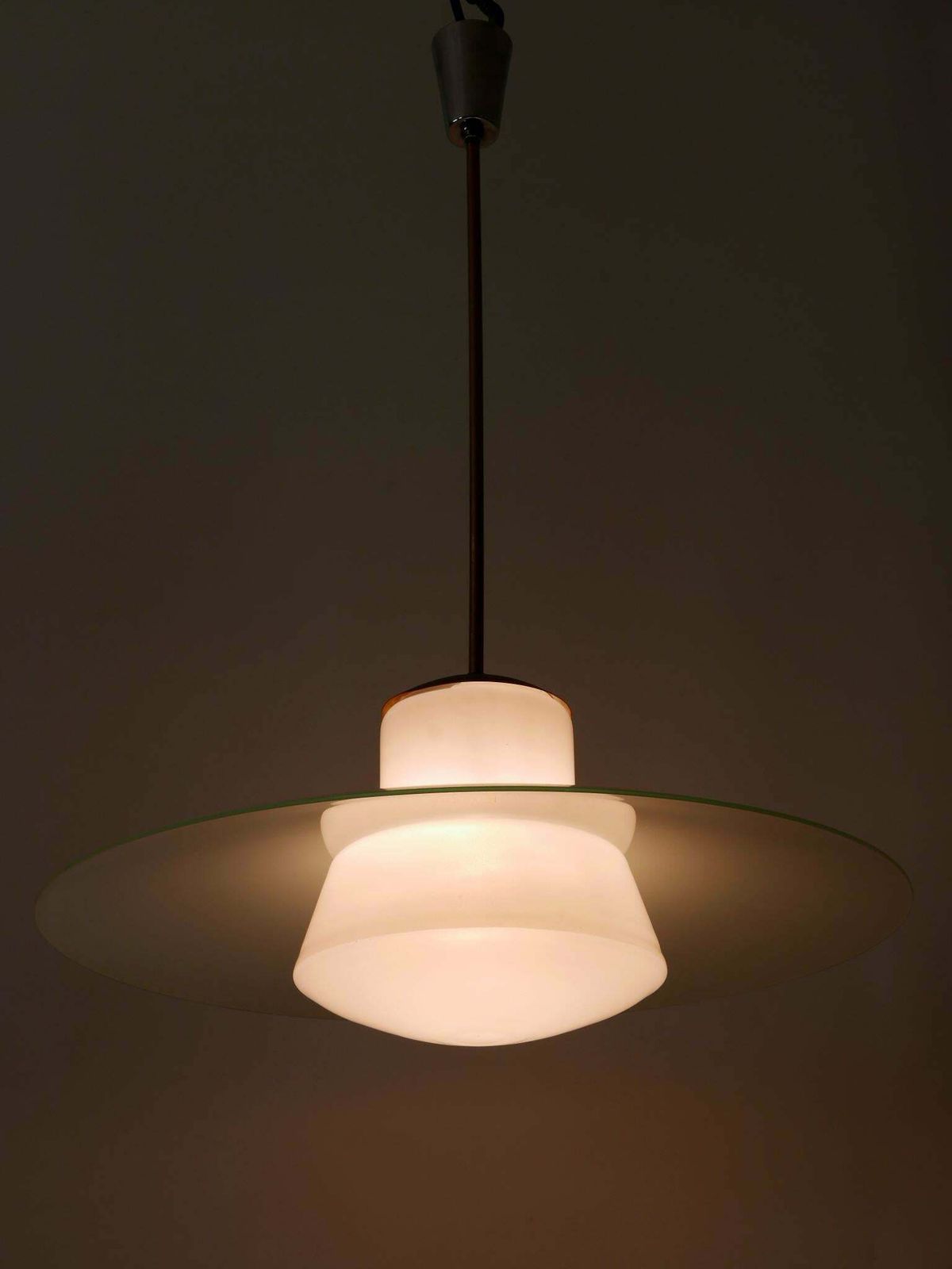 Rare Mid Century Modern Pendant Lamp By Wolfgang Tümpel For Doria Germany 1950s photo for sale